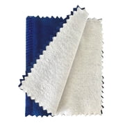 Tarnish Removing Multi Layered Rectangular Jewelry Polishing Cloths, Cotton, 6 x 4, White, Blue, 1 Count