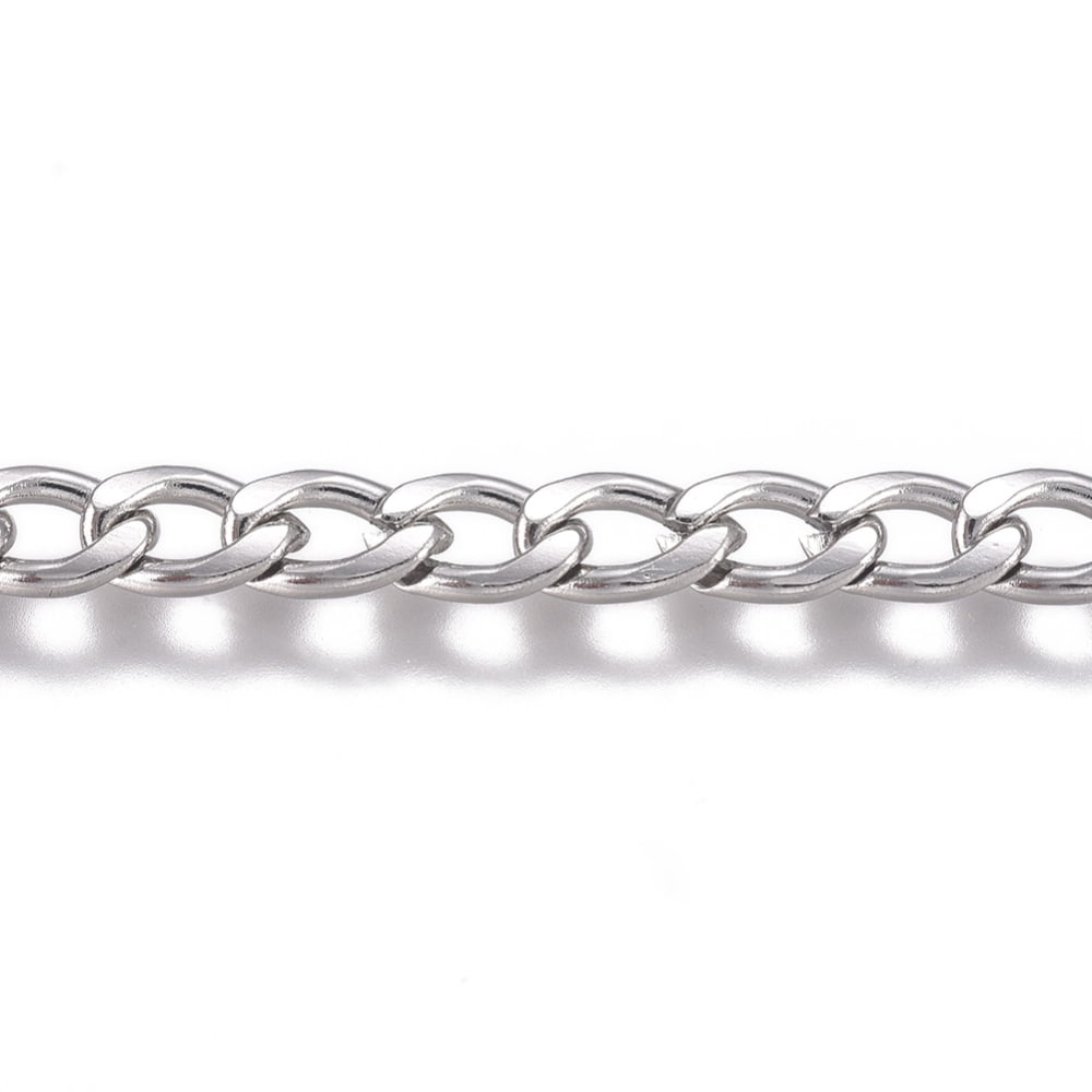 Craftdady 16.4 Ft Silver Aluminum Curb Chain - 8x5mm Unwelded Twisted Link Chain For Jewelry Making & Crafts - View #3
