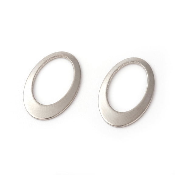Resistant 201 Stainless Steel Linking Rings Oval Stainless Steel Color 18x12x0.5~1mm Inner Size: 13x8mm