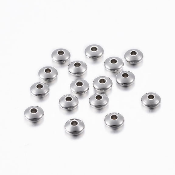Tarnish Resistant 201 Stainless Steel Spacer Beads Rondelle Stainless Steel Color 5x2mm Hole: 1.5mm