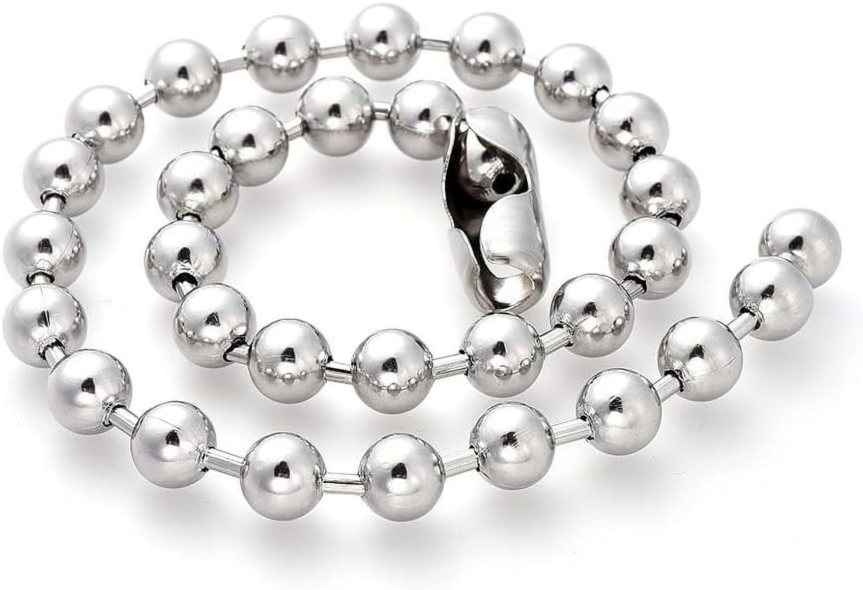 2.4mm STAINLESS STEEL SILVER BALL AND OVAL CHAIN FROM 16-48