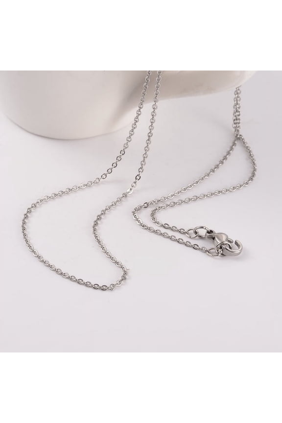 Resistant 304 Stainless Steel Cable Chain Necklaces with Lobster Claw Clasps Stainless Steel Color 18 inch(46cm) Material 304 Stainless Steel