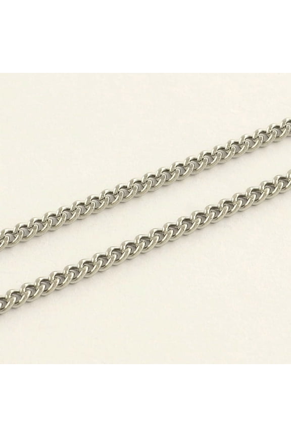 Tarnish Resistant 304 Stainless Steel Curb Chains with Spool Unwelded Faceted Stainless Steel color 2.7x2x0.5mm 32.8 Feet(10m)/roll
