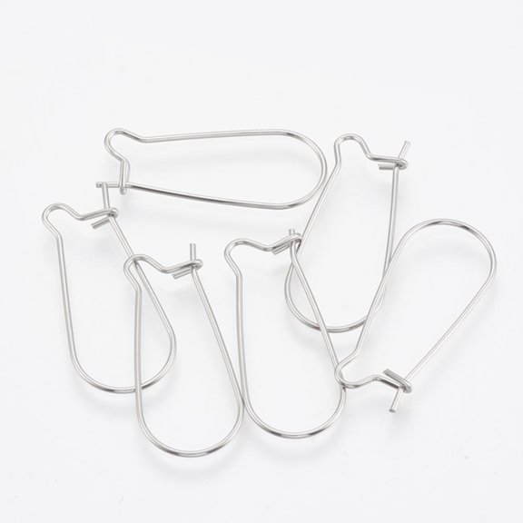 Resistant 304 Stainless Steel Hoop Earrings Stainless Steel Color 20 Gauge 33x13x0.8mm Pin: 0.8mm