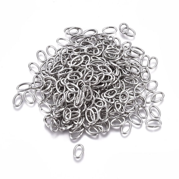 Tarnish Resistant 304 Stainless Steel Jump Rings Open Jump Rings Oval Stainless Steel Color 18 Gauge 8x5x1mm Inner Diameter: 3x6mm
