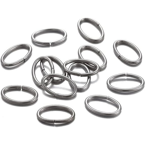 Tarnish Resistant 304 Stainless Steel Jump Rings Open Jump Rings Oval Stainless Steel Color 20 Gauge 8x5x0.8mm Inner Diameter: 3.5x6.5mm
