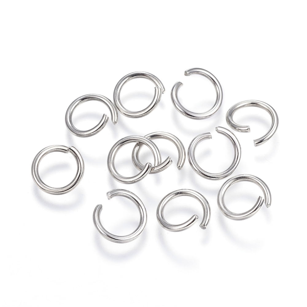 Tarnish Resistant 304 Stainless Steel Jump Rings Open Jump Rings Stainless Steel color 10x1.4mm Inner Diameter: 7mm