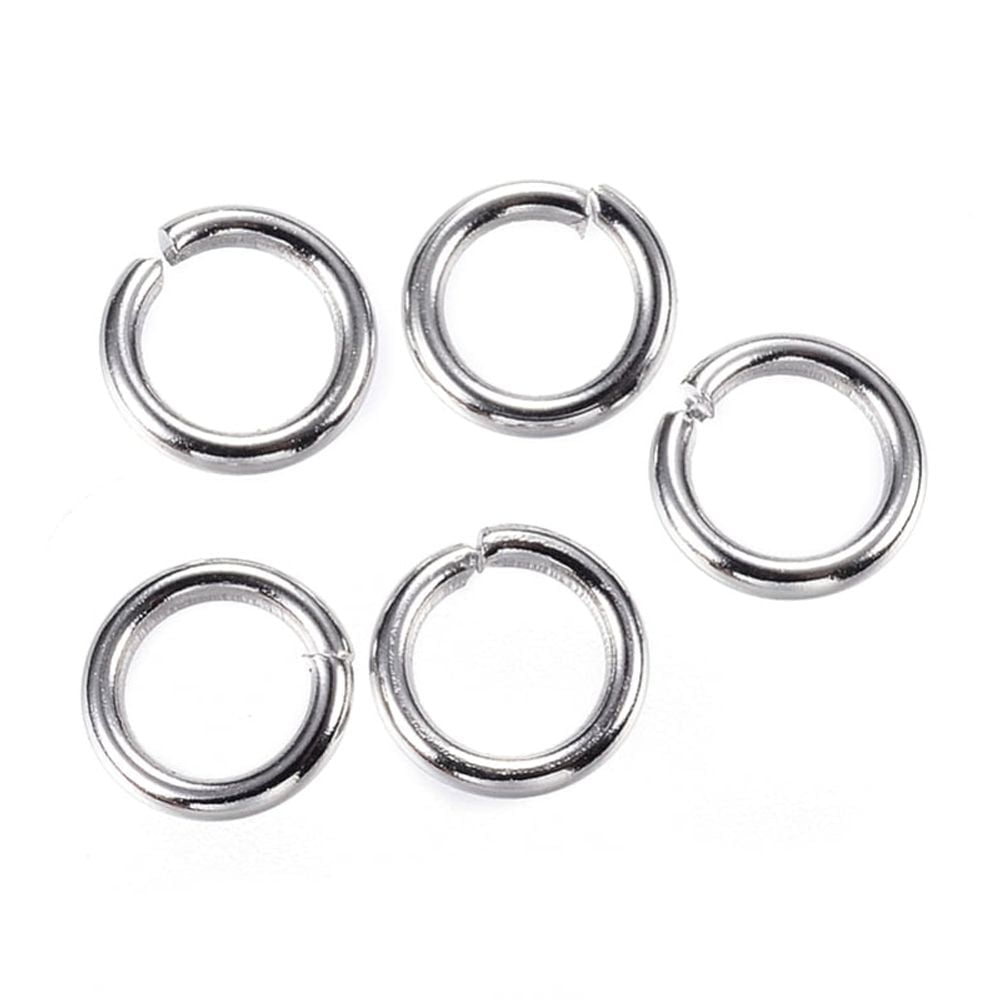 Tarnish Resistant 304 Stainless Steel Jump Rings Open Jump Rings Stainless Steel color 6x1mm 18 Gauge Inner Diameter: 4mm