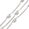 thumbnail image 1 of Tarnish Resistant 304 Stainless Steel Link Chain Curb Chains with Oval Beaded Unwelded with Spool Stainless Steel Color 7.5x4mm 2x1.5x1mm, 1 of 3