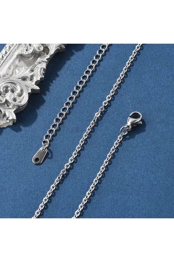 Tarnish Resistant 304 Stainless Steel Necklaces Cable Chain Necklaces Stainless Steel Color 16.26 inch(41.3cm)