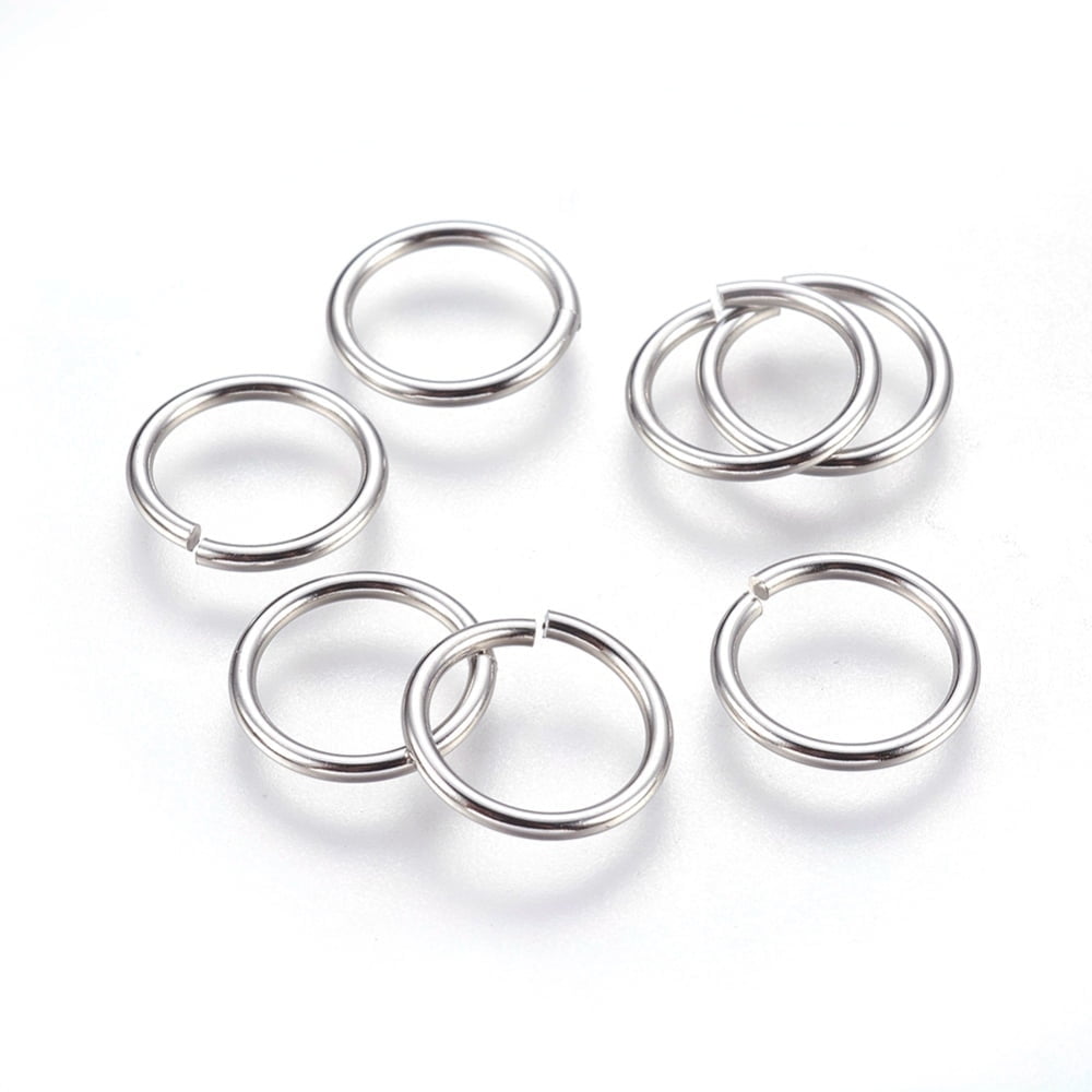 Resistant 304 Stainless Steel Open Jump Rings Stainless Steel Color 13x1.3mm Inner Diameter: 10mm 600pcs/bag