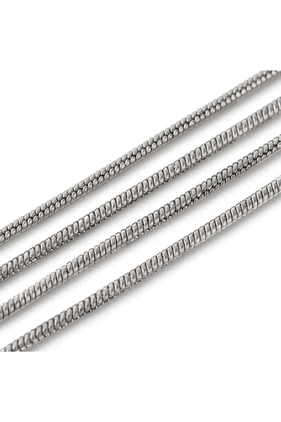 Tarnish Resistant 304 Stainless Steel Round Snake Chains Stainless Steel color 0.9mm