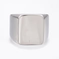 thumbnail image 1 of Tarnish Resistant 304 Stainless Steel Signet Band Rings for Men Wide Band Finger Rings Rectangle Stainless Steel color 17~22mm, 1 of 3