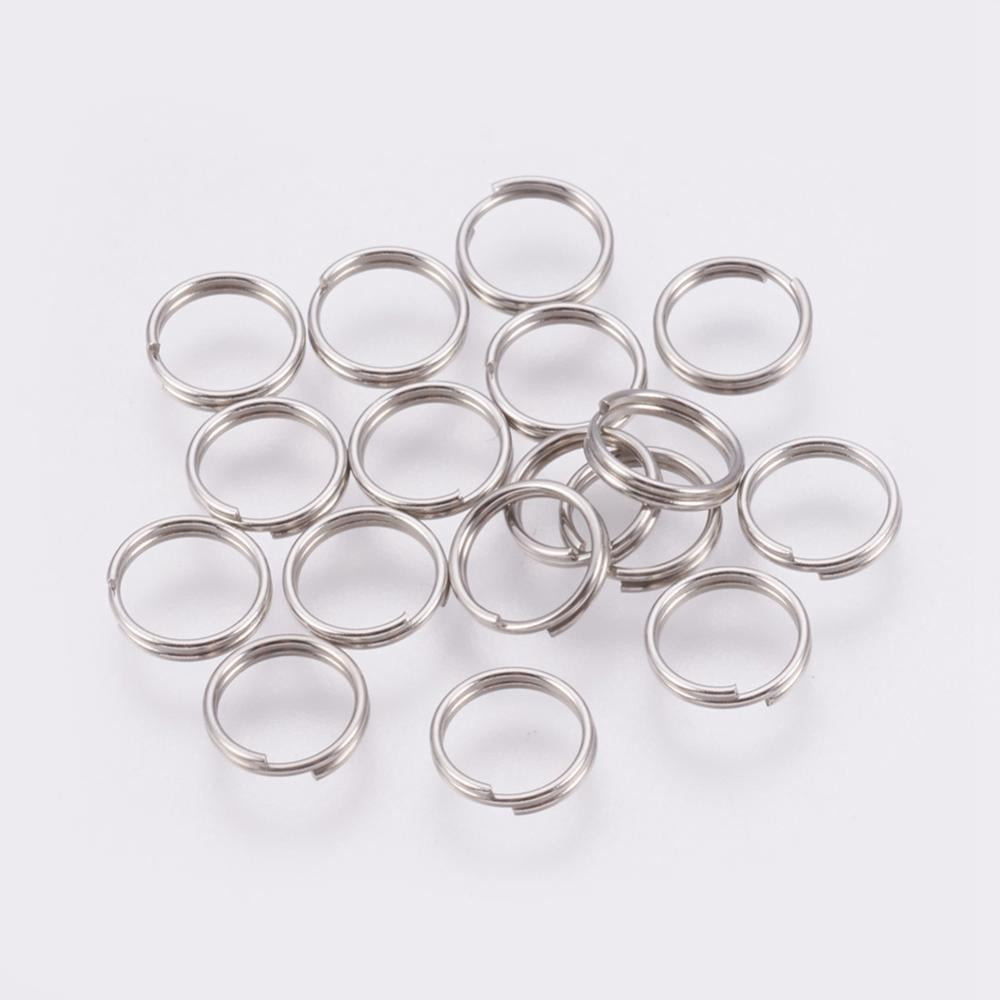 Tarnish Resistant 304 Stainless Steel Split Rings Double Loops Jump Rings Stainless Steel color 7x0.6mm 6.4mm inner diameter 5000pcs/bag