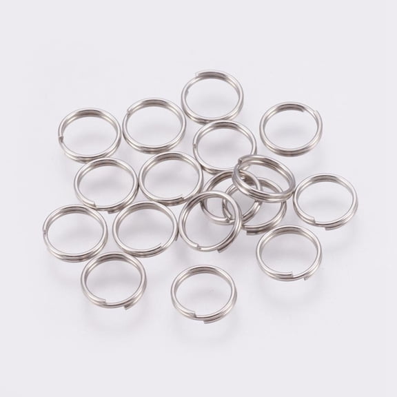 Tarnish Resistant 304 Stainless Steel Split Rings Double Loops Jump Rings Stainless Steel color 7x0.6mm 6.4mm inner diameter 5000pcs/bag
