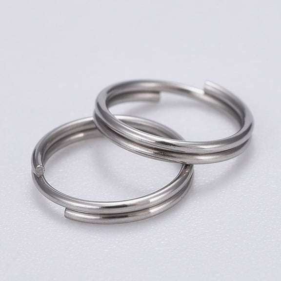Tarnish Resistant 304 Stainless Steel Split Rings Double Loops Jump Rings Stainless Steel color 8x0.6mm 7.4mm inner diameter 200pcs/bag