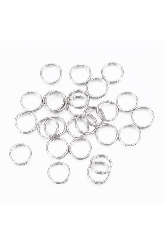 Tarnish Resistant 304 Stainless Steel Split Rings Double Loops Jump RingsJump Rings Stainless Steel Color 7x1mm about 6mm inner diameter