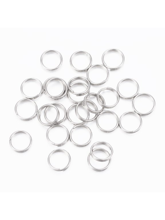 Tarnish Resistant 304 Stainless Steel Split Rings Double Loops Jump RingsJump Rings Stainless Steel Color 7x1mm about 6mm inner diameter