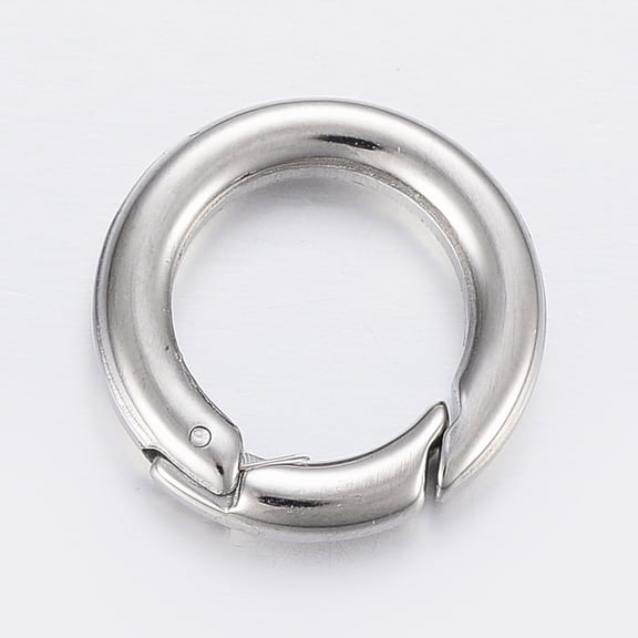 Tarnish Resistant 304 Stainless Steel Spring Gate Rings O Rings Stainless Steel Color 18x3.5mm Inner Diameter: 11mm