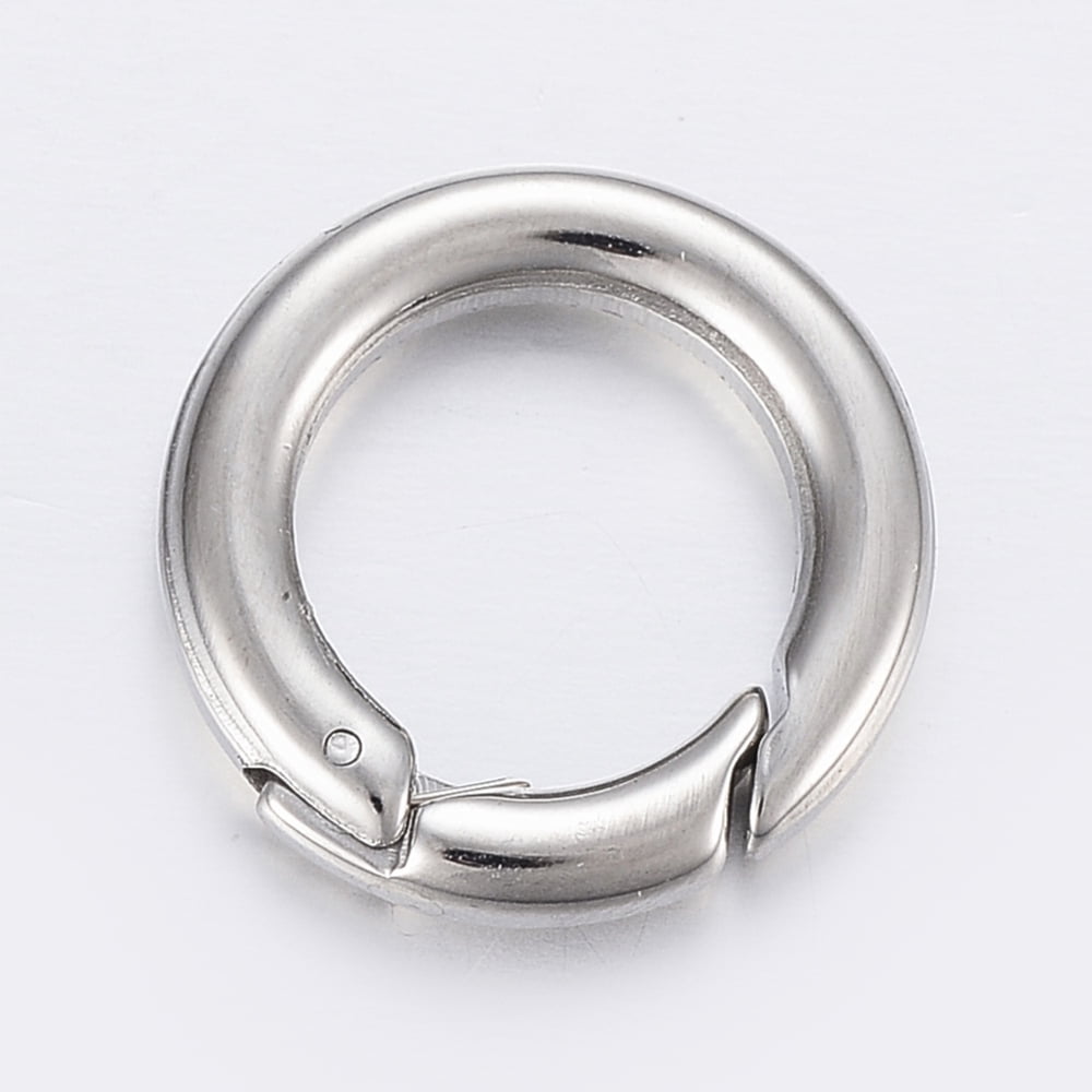 Tarnish Resistant 304 Stainless Steel Spring Gate Rings O Rings Stainless Steel Color 24x4mm Inner Diameter: 16mm