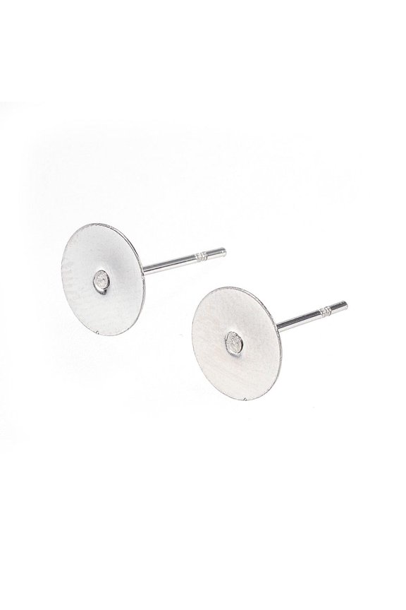 Resistant 304 Stainless Steel Stud Earring Findings Stainless Steel Color 12x8mm Pin: 0.8mm DIY