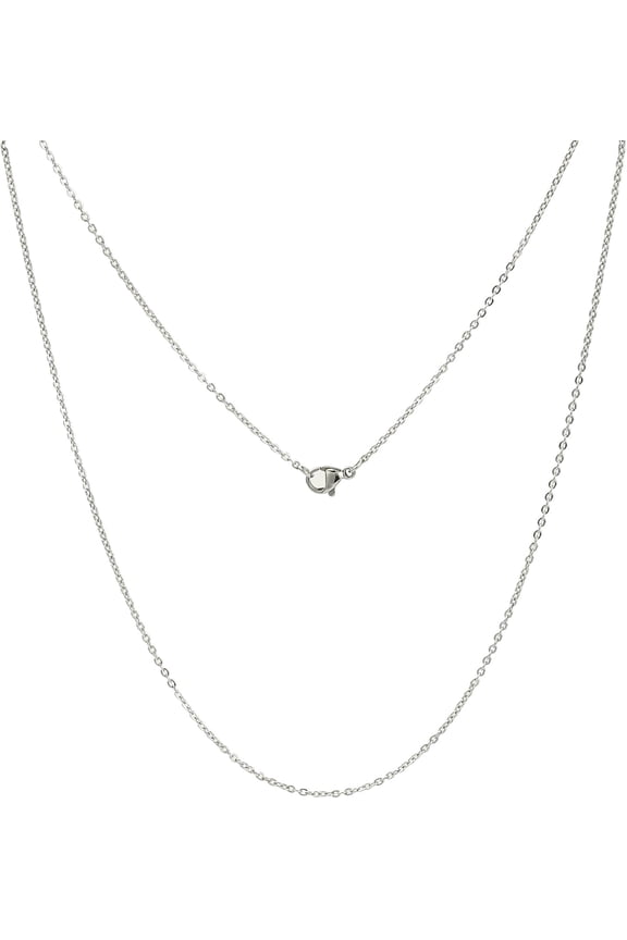 Tarnish Resistant Classic Plain 304 Stainless Steel Mens Womens Cable Chains Necklaces with Lobster Clasps Stainless Steel Color 20 inch(50.8cm) Link: 2x1.5x0.4mm