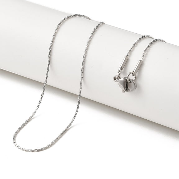 Tarnish Resistant Trendy Unisex 304 Stainless Steel Coreana Chain Necklaces with Lobster Claw Clasps Stainless Steel Color 19.7 inch(50cm)