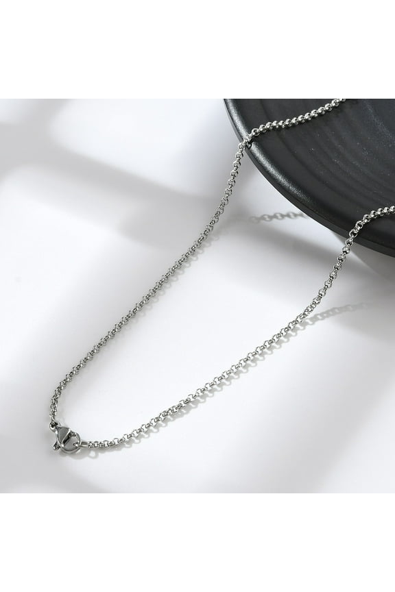 Tarnish Resistant Trendy Unisex 304 Stainless Steel Cross Chain Necklaces with Lobster Claw Clasps Stainless Steel Color 20.7 inch(52.6cm)