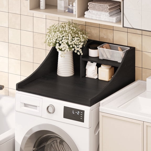 Tarnorci 27" Single Washer Dryer Countertop with Storage Shelf,Side Safety Edge for Laundry Room Organization