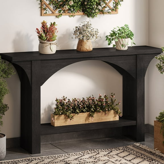 Tarnorci 55" Console Tables for Entryway Hallway, Living Room,	black