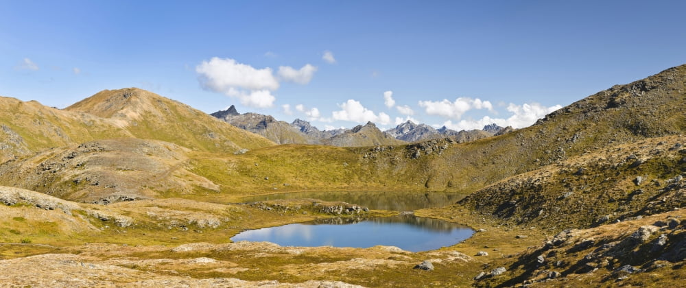 Tarns at April bowl in Summit Lake State Recreation Site at Hatcher Pass in Southcentral Alaska Alaska USA Canvas Art - Panoramic Images (27 x 9)