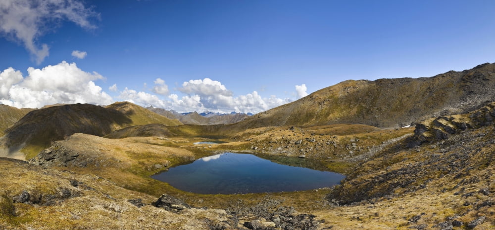 Tarns at April bowl in Summit Lake State Recreation Site at Hatcher Pass in Southcentral Alaska Alaska USA Canvas Art - Panoramic Images (36 x 12)