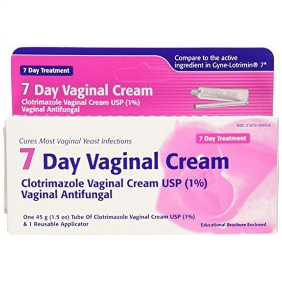Taro Clotrimazole 7 Vaginal Antifungal Cream USP Reusable Applicator 45g, 3-Pack