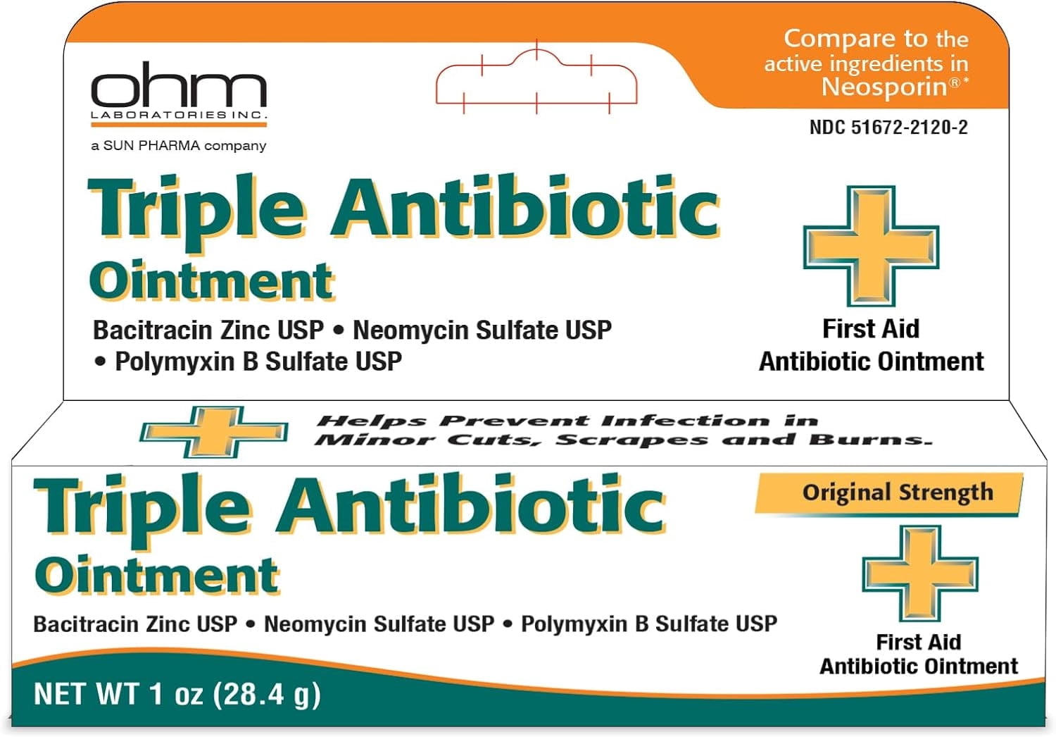 First Aid Triple Antibiotic Ointment for Minor Cuts, Scrapes and Burns, 1 Oz