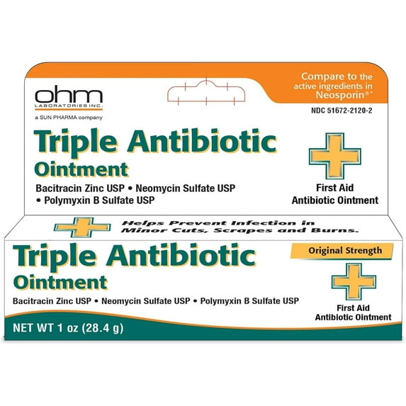 First Aid Triple Antibiotic Ointment for Minor Cuts, Scrapes and Burns, 1 Oz