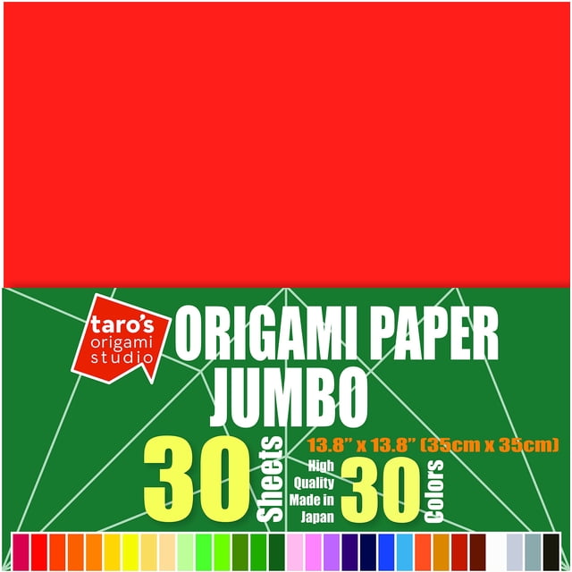 [Taro's Origami Studio] Jumbo IFF17 13.8 Inch One Sided 30 Colors 30 ...
