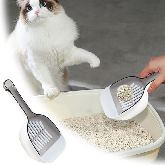 Tarofish 12.4 Inch Cat Litter Scoop Set Portable and Durable Cat Litter Tray Cleaning Tools with Large Capacity for Easy Waste Disposal,Black