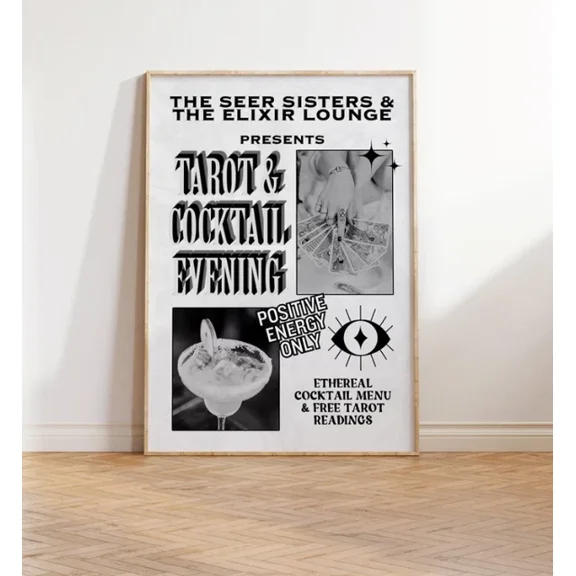 Tarot And Cocktails Newspaper Headline Print - Newspaper News Headline