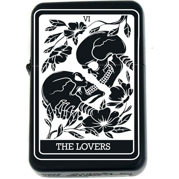 Tarot Card - 24 Major Arcana Cards Available Unique Collectible s Infinity Black Matt Windproof Lighters! (The-Lover) - Christmas, Halloween & Valentines Day Gift