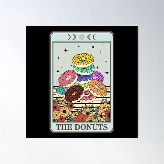 Tarot Card Design Donuts Poster Wall Art Modern Wall Decor For Living Room Bedroom