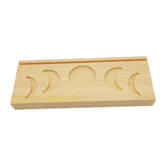 Tarot Card Holder Stand Display Wooden Decorative Tray with Candle Slot for Witch Divination Altar Decor