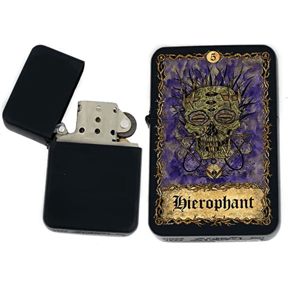 Tarot Card - Major Eternal Bones Tarot Deck Colorful Cards Unique Collectible Gifts Infinity Black Matt Windproof Lighters! (Hierophant)