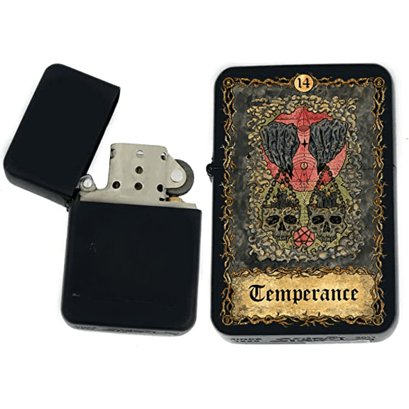 Tarot Card - Major Eternal Bones Tarot Deck Colorful Cards Unique Collectible Gifts Infinity Black Matt Windproof Lighters! (Temperance)