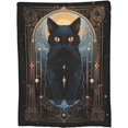 thumbnail image 1 of Tarot Card Moon Black Cat Blanket Pagan Witchcraft Theme Cat Print Blanket for Mom Girls Women Flannel Soft Warm Cozy Fuzzy Throw Blankets for Bed Sofa Decor Valentine Day Gifts 50"x60", 1 of 5
