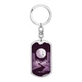 thumbnail image 1 of Tarot Card Moon Tarot Keychain Dog Tag Stainless Steel or 18k Gold, 1 of 16