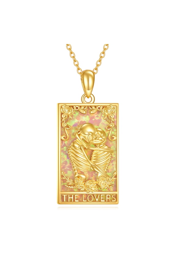 Tarot Card Necklace for Women 925 Sterling Silver Skull Card Pendant Necklace Jewelry Gifts
