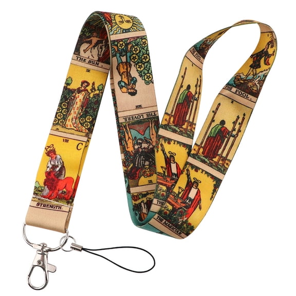 Tarot Card Print for Key Lanyard Neck Strap for w/ Quick Release Buckle ID Badge