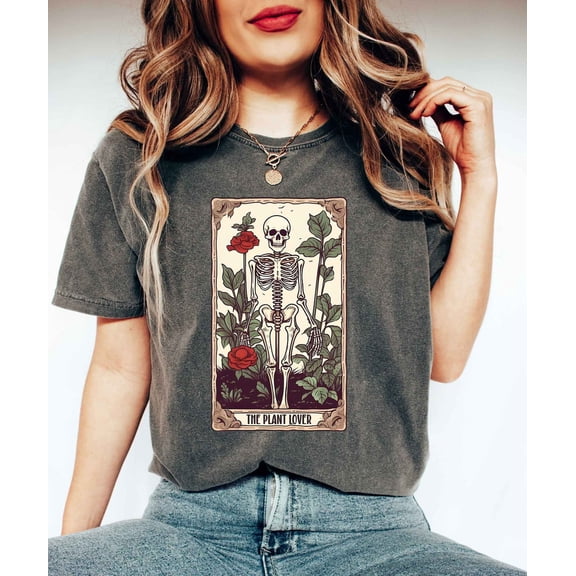 Tarot Card Shirt Plant Lover, Floral Tee, Plant Mom Clothing, Gothic Women Shirt, Botanical Shirt, Plant Lady Shirt All Size S-5Xl