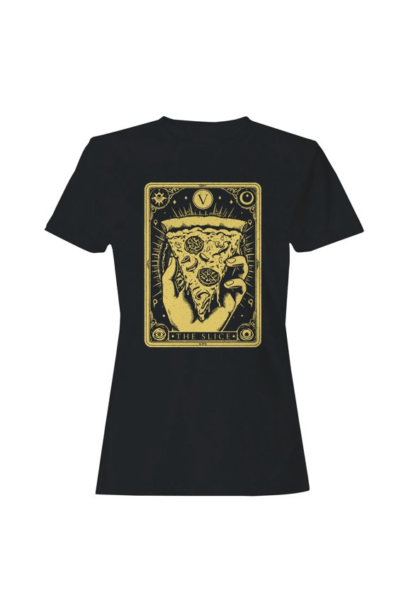 Tarot Card Style Pizza Slice Women's T-shirt