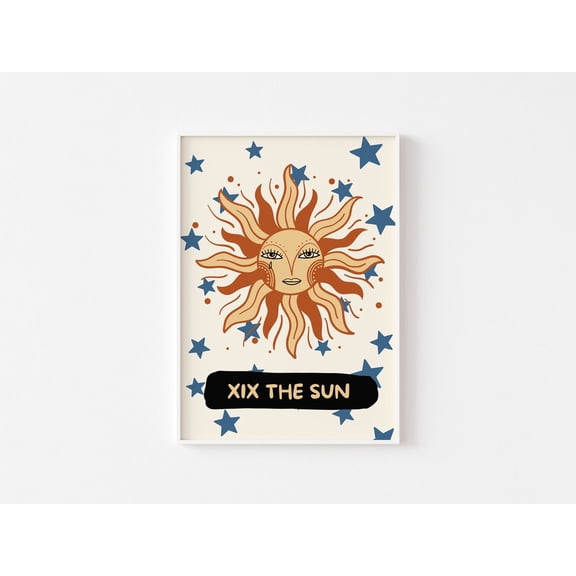 Tarot Card Sun Print, Unframed Paper Poster 8x10in